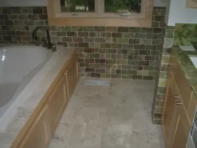 Bathroom with Brick Wall — Kitchen Remodeling project by Hershey Handyman