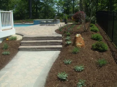 Endicott Pool Construction — Landscape Construction project by AMJ Lawn And Landscape, Inc. in Germantown