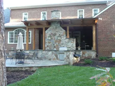 Goochland Timber-Structured Veranda — Kitchen Remodeling project by Lally Construction