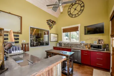 Contemporary/Rustic Home Bar — Kitchen Remodeling project by Carolinas Custom Kitchen & Bath Center