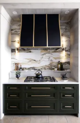 Emerald with a Touch of Gold — Kitchen Remodeling project by Edmond Kitchen & Bath LLC