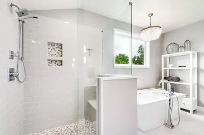 Couples' Master Bathroom; Designed by Linda Brooks — Kitchen Remodeling project by Kitchens On Broadway