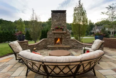 Custom Outdoor Fireplaces — Landscape Construction project by Ayers Hardscapes & Landscapes LLC
