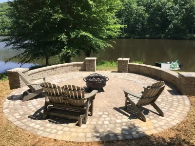 Paver patio at lake house — Landscape Construction project by Ayers Hardscapes & Landscapes LLC