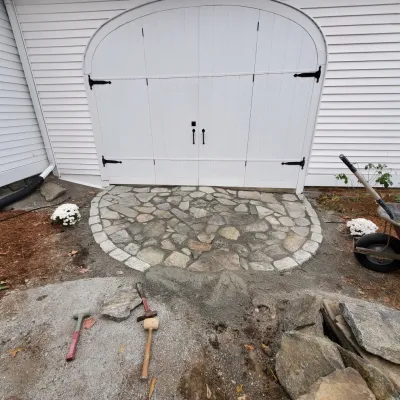 Farmhouse Style — Landscape Construction project by B & B Outdoor Solutions LLC in Grafton