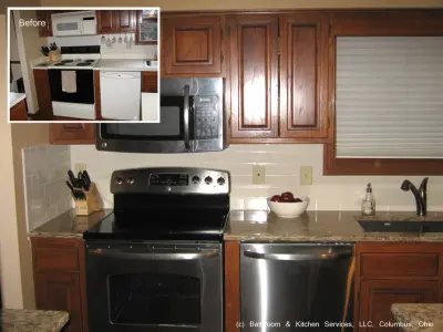 Upgrade of kitchen countertop backsplash — Kitchen Remodeling project by Bathroom And Kitchen Services, LLC