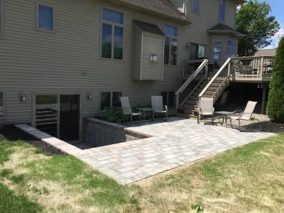 Basement Walk Out Patio — Landscape Construction project by Barkman Landscaping INC