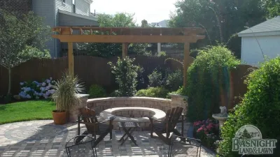 Fire pits — Landscape Construction project by Basnight Land And Lawn Inc.