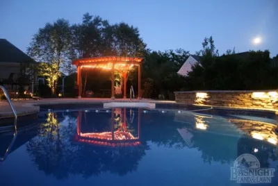 Outdoor Lighting — Landscape Construction project by Basnight Land And Lawn Inc.