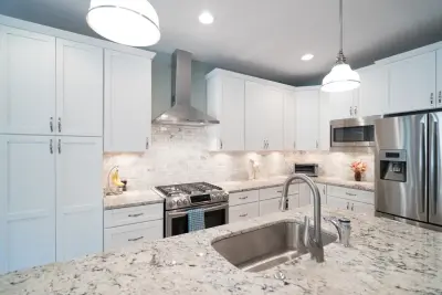 White Cabinet and Granite Countertop Kitchen Redesign, Vienna VA — Kitchen Remodeling project by Virginia Kitchen & Bath