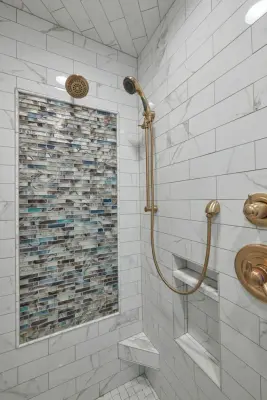 Renovation of Master Bathroom, Closet, Powder Room, and Mudroom by Powers Design & Build, LLC