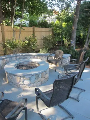 Firepits and Fireplaces — Landscape Construction project by Belmont Landscape And Tree Service