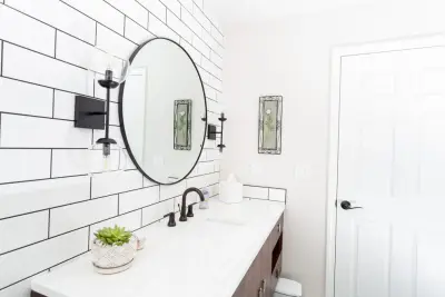 pristine white restroom by JT Build