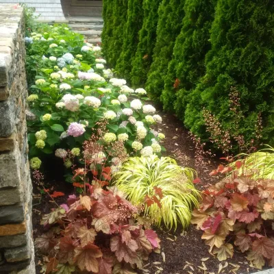 Landscaping, Free Standing Stone Wall by Bolton Landscape Design & Masonry Inc