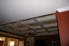Coffered ceiling with tailored columns — Home Renovation & Remodeling Services project by Herring Builders