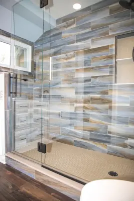 Jerrold Heights vibrant tiled shower — Home Renovation & Remodeling Services project by Paul Davis Restoration-Lincoln