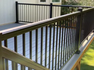 Timbertech Deck with Concrete Patio Measuring 12x20 — Home Renovation & Remodeling Services project by HomeFront Construction & Services