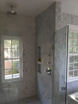 Modern bathroom ensemble by Home Upgrades, LLC
