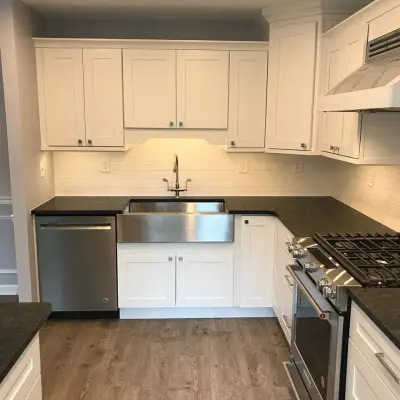 Modern White Kitchen Renovation — Home Renovation & Remodeling Services project by A B Graham Contracting