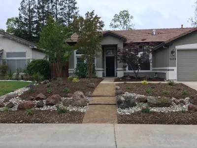 Front yard turf removal and landscape enhancement — Landscape Construction project by Brio Landscaping