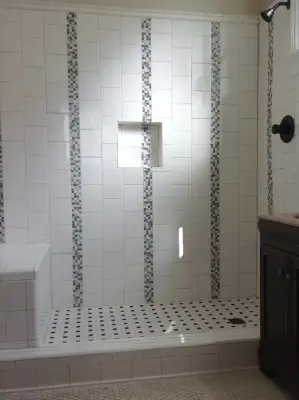 Bespoke ceramic tile shower — Home Renovation & Remodeling Services project by Renovations By Michael Kiefer