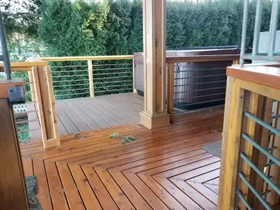 Personalized Deck Extension with Spa by Peninsula Construction Service, LLC
