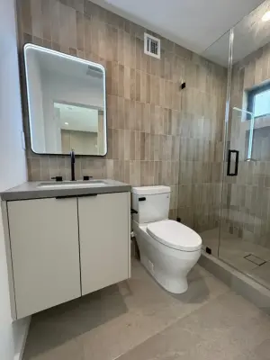 Comprehensive Contemporary Bathroom Renovation — Home Renovation & Remodeling Services project by Anyvision Home Remodeling