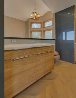 Elegant Kitchen Renovation with Stunning Waterfall Island — Home Renovation & Remodeling Services project by Sierra Sustainable Builders
