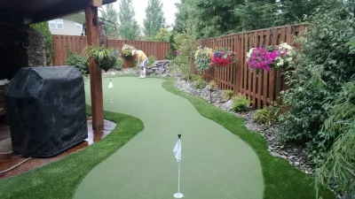 Custom Putting Green — Landscape Construction project by Cascade Greens, LLC, Synthetic Installations in Portland