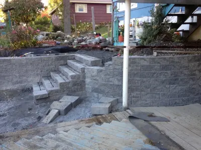 landscaping with hard materials — Home Renovation & Remodeling Services project by A&B Home Repair