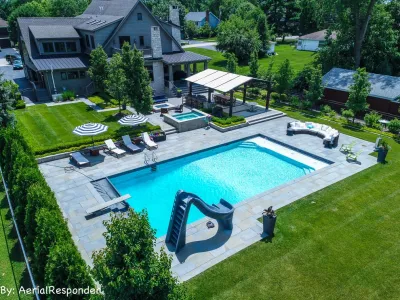 Palatine Private Residence Pool Patio — Landscape Construction project by CB Conlin Landscapes Inc. in Palatine