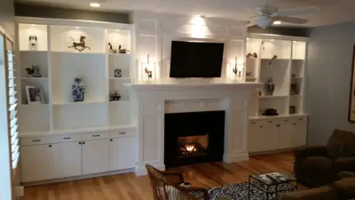 Harris Family Room Fireplace and Cabinetry by Peninsula Construction Service, LLC