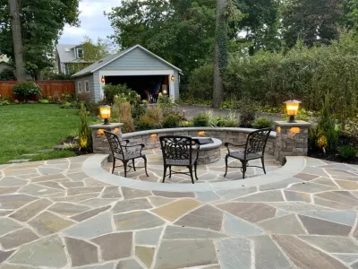 Montclair Area a beautiful Outdoor Design by Charles&Son construction — Landscape Construction project by Charles & Son Construction & Landscaping Inc.