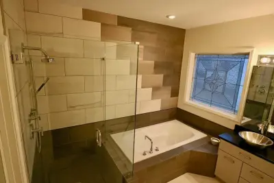 Trendy Main Bathroom — Home Renovation & Remodeling Services project by Vincent Abell Contracting