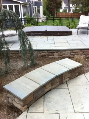 Backyard pavilion with patio with Kitchen and outdoor living space by Classic Stonescaping & Gardens