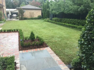 Zoysia sod installation and grading — Landscape Construction project by Clean Cut Landscape Co in New Orleans