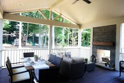 Huntersville Patio and Fireplace Covered Porch — Home Renovation & Remodeling Services project by Turner Design Build