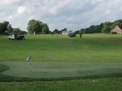 Clarksville TN target green — Landscape Construction project by Collins Turf Division