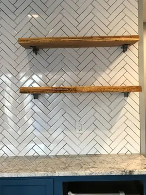 Chevron Tile Backsplash by Mel's Carpet Outlet