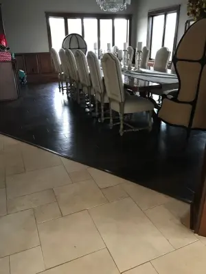 natural travertine flooring — Carpet Installation project by Mel's Carpet Outlet