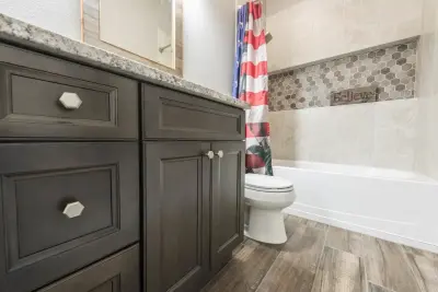 Classic Stylish Boys Restroom — Carpet Installation project by J&J Carpet One Floor & Home