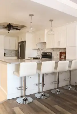 Stunning White Shaker Kitchen — Carpet Installation project by J&J Carpet One Floor & Home