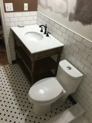 vintage tile design for modern master bathroom — Kitchen Remodeling project by Spencer Remodeling