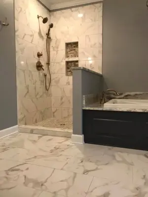 Newberry Contemporary Bathroom Renovation — Kitchen Remodeling project by Adair & Thomas Construction LLC