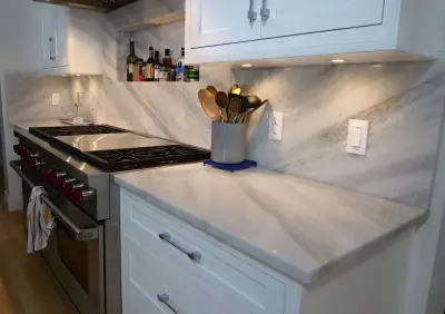 Modern Ocean Blue Kitchen — Kitchen Remodeling project by Eleet Fine American Cabinetry