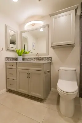 Cayhill door style Omega cabinetry in Dove-finished Maple wood — Kitchen Remodeling project by Kitchens Etc. Of V.C.