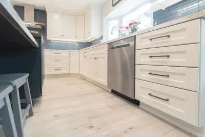 Omega Cabinetry, Renner door design, Beach House finish. Island: Amalfi finish — Kitchen Remodeling project by Kitchens Etc. Of V.C.