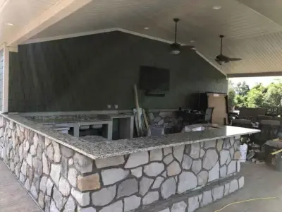 Pittsburgh exterior cooking area and fire feature — Kitchen Remodeling project by NOVA Design & Construction LLC