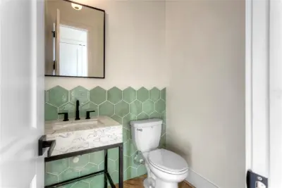 Houston Heights Powder Room and Laundry Area — Kitchen Remodeling project by Analog HTX