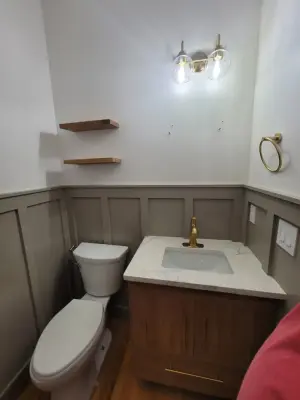 Bathroom Powder Room Renovation — Kitchen Remodeling project by Bizzy Beaver Contracting